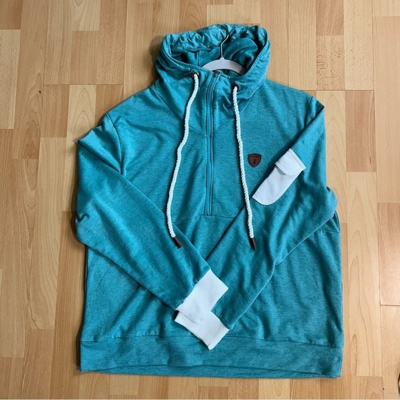 Wanakome Teal Half Zip Pullover Hoodie XXL Cozy Comfy - Picture 9 of 11